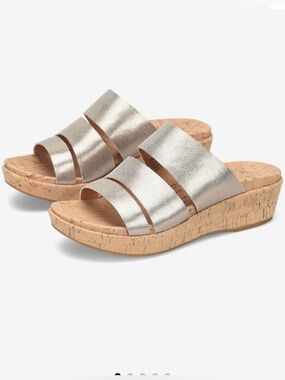 Kork-Ease Menzie Cork Multi Strap Sandals Metallic Gold Size 8